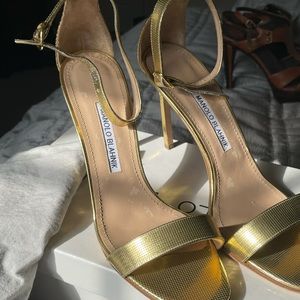Manolo Blahnik Gold Pelicon Snake